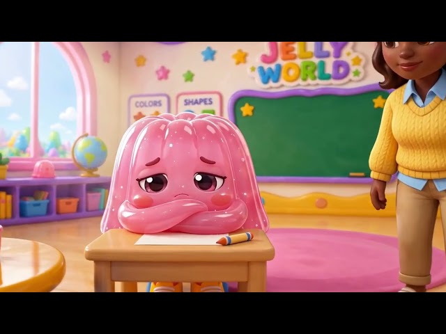 🍎 Wobbly Jelly Learns the Letter A | Alphabet Story for Kids | Letter Sounds & Writing | Jelly World