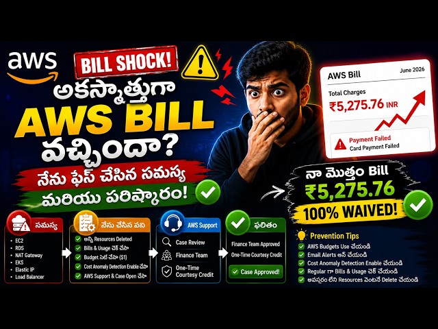 🔥 AWS Billing Problem Solve చేశాను 😱 | ₹5000 Bill Cancel ఎలా అయింది? | Complete Solution Telugu