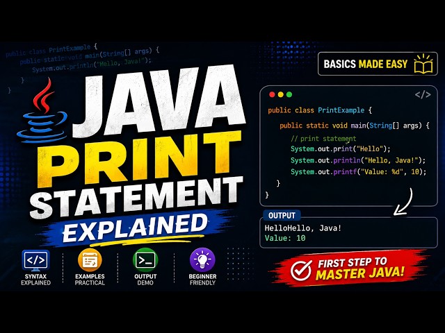Java Print Statement Explained 🚀 | System.out.print(), println() & printf() Tutorial for Beginners