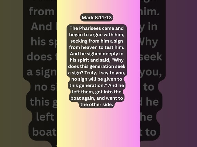 Jesus Saves | Mark 8:11-13 Daily Bible Verse