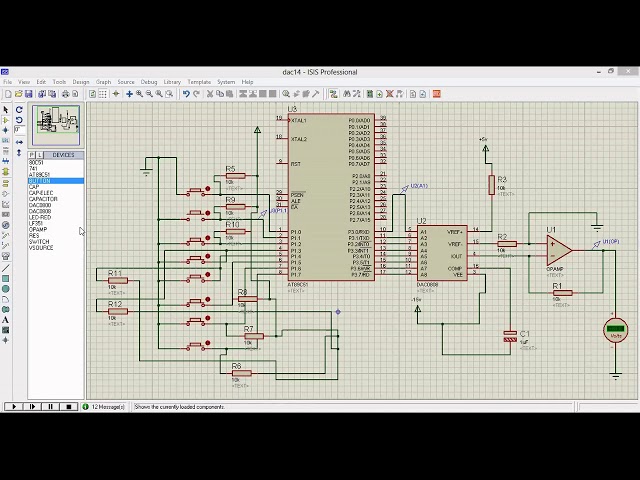 Interfacing DAC with 8051 Microcontroller using Proteus