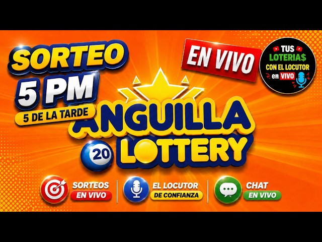 Transmision Sorteos ⭐Anguilla Lottery 5 de la tarde VIVO de hoy Miercoles 26 de agosto del 2026