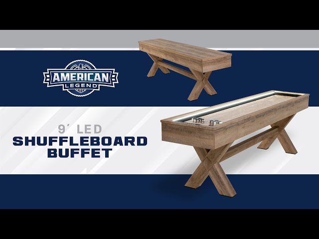 AMERICAN LEGEND LED Shuffleboard Table w/ Buffet Top