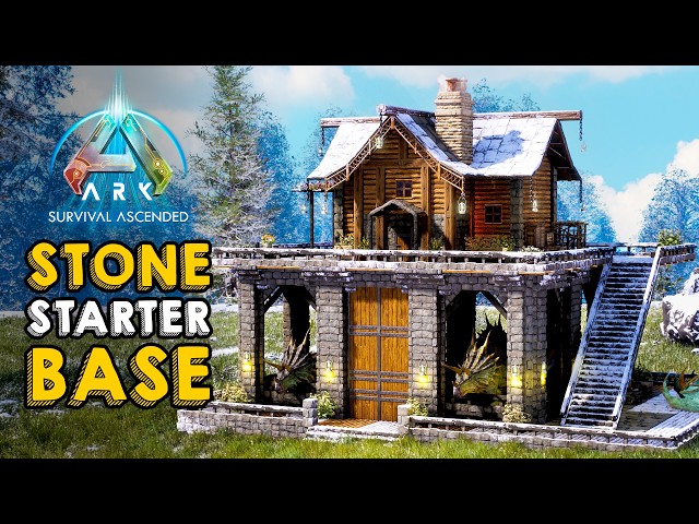 PVE All-in-One Stone Starter Base | Building Tutorial | ARK: Survival Ascended