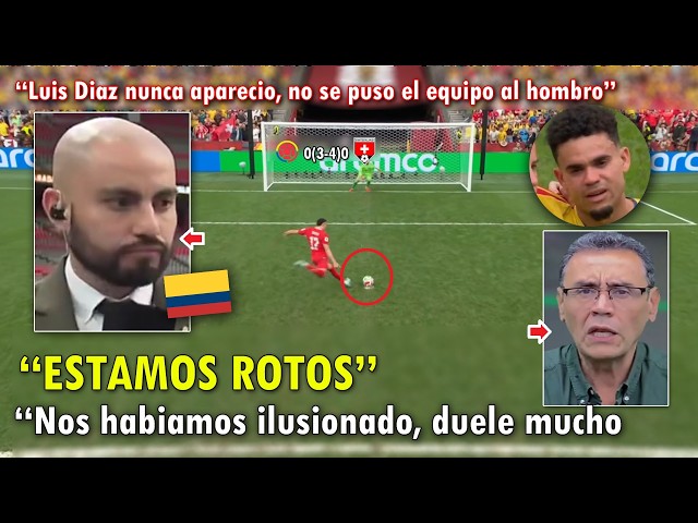THEY'RE CRYING! COLOMBIAN JOURNALISTS in TEARS after ELIMINATION by SWITZERLAND VS COLOMBIA on PE...