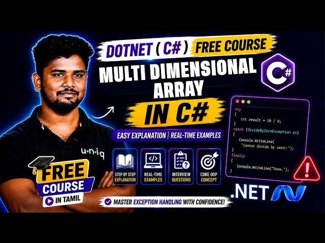 Dotnet C# Free Course 2026 | Ep 46 | C# Multi Dimensional Array in Tamil
