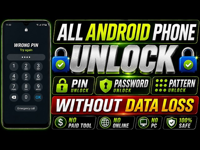 🚨 100% Working! Unlock Any Android Phone PIN, Pattern & Password | No Data Loss | No PC| Latest 2026
