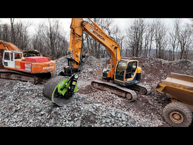 Setting up an excavator screener bucket