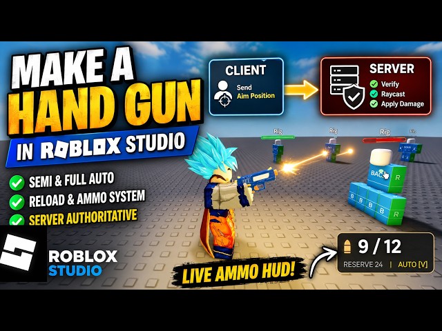 How to Make a Gun System in Roblox Studio | Shooting, Reload & Ammo