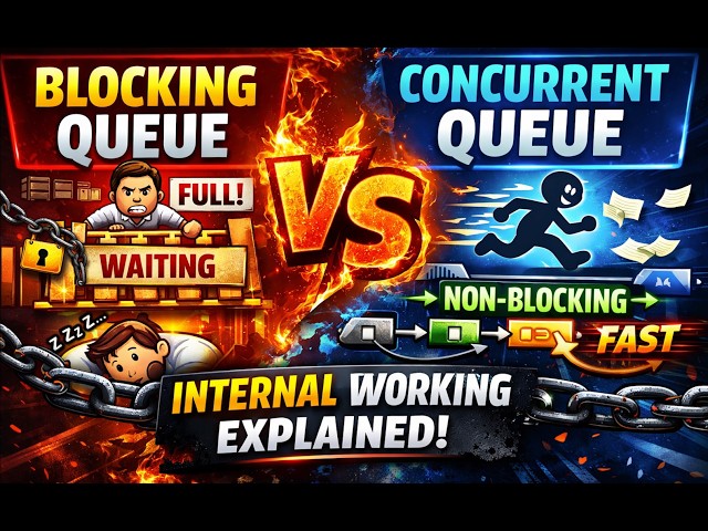 Blocking Queue vs. Concurrent Queue | Internal Working Explained in HINDI