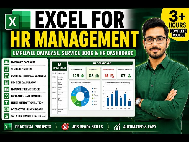 Excel for HR Management | Employee Database, Service Book & HR Dashboard