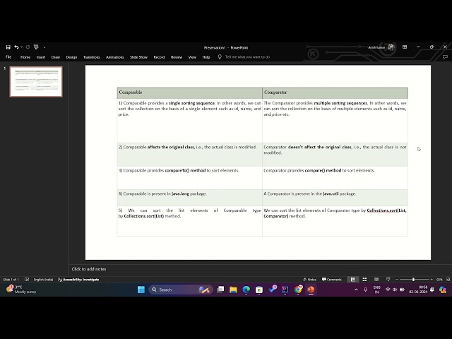 java comparable and comparator
