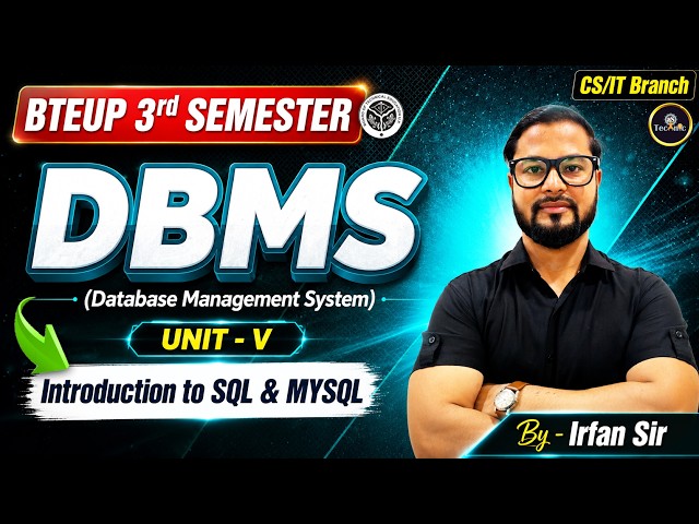 DBMS | Unit : 5 | Introduction to SQL & MYSQL | CS/IT  3RD SEM  #astechnic #bteup #astechniclive