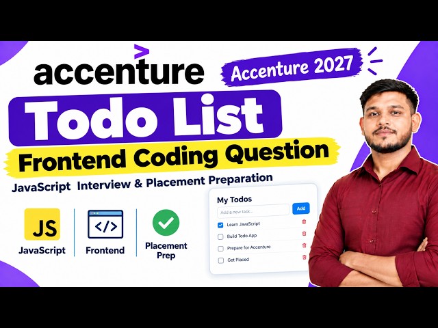 Todo List Frontend Coding Question 2027 | JavaScript Interview & Placement Preparation
