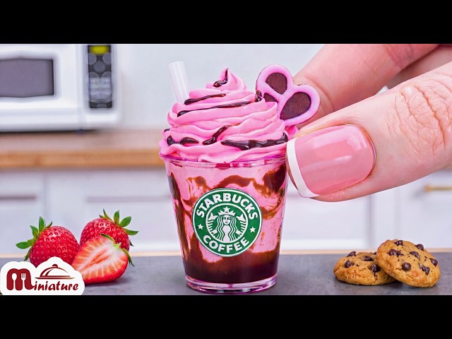 🍓 So Refreshing Mini Strawberry Chocolate Frappuccino Making Ideas | ASMR Cooking Mini Food