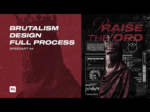Brutalist Poster Design | Full Speed Art Process | Bold Typography & Raw Textures
