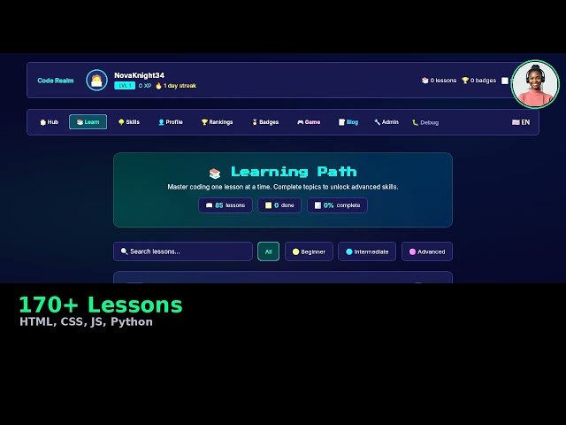 Code Realm - Learn to Code FREE (No Signup Required)