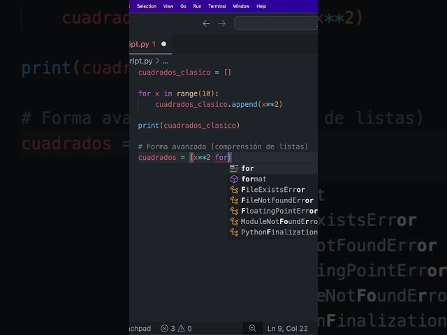 Así crean listas los pros en Python 🔥 List Comprehension en 30s #python #aprendepython #coding