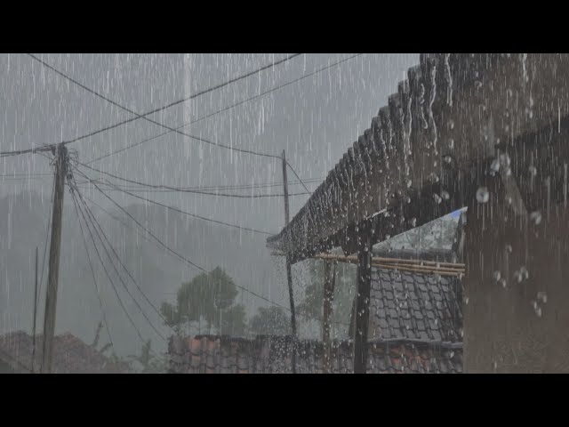 Super heavy rain on the zinc roof makes you sleep more soundly in 5 minutes, ASMR