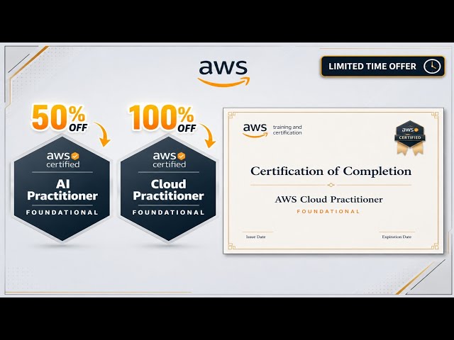 🚀 AWS AI & Cloud Certification 2026 | 100% OFF + 50% OFF 🔥
