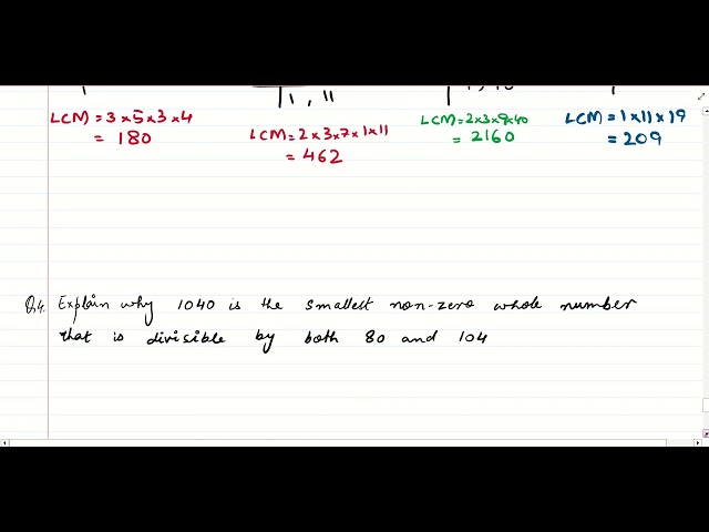 LCM CW Q 3abcd,4 and 5
