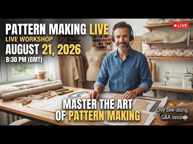 Pattern Making Live: Master the Art of Drafting (Step-by-Step) 21/08/2026  8.30 pm