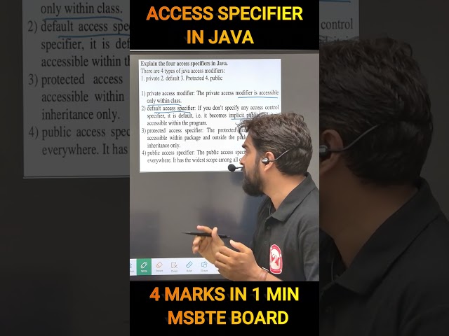 Access Specifier In Java | V2V CLASS | In Hindi