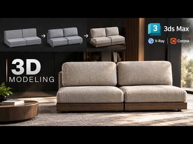 I Built a Modern Sofa From Scratch in 3ds Max | 3D Modeling