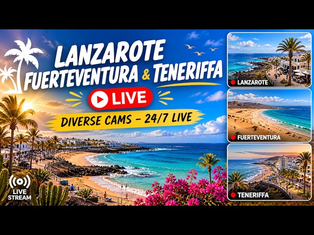 🔴 Live Cam Fuerteventura, Lanzarote & Teneriffa – Kanarische Inseln 🌊☀️