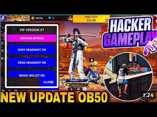 Ob50 Update 🚀Injector Hack✅ Free Fire Max Panel Rank Working Auto Headshot Panel Injector