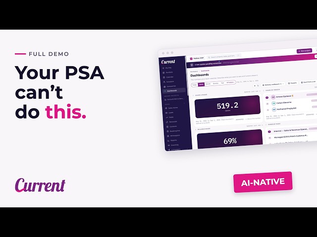 Your PSA Was Built 20 Years Ago. The AI-Native Platform for MSPs | Current Demo