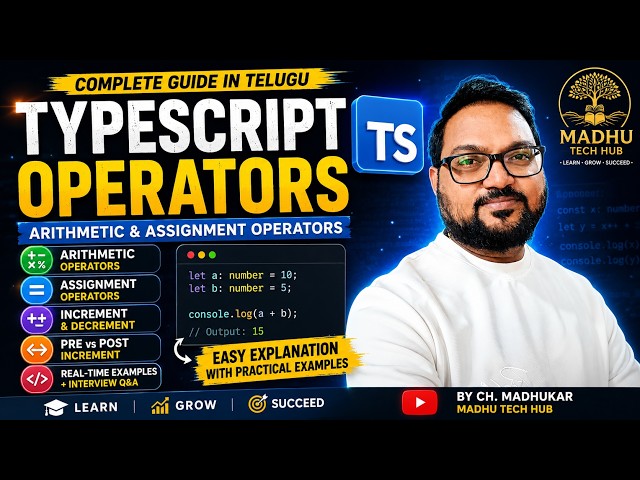 TypeScript Operators in Telugu-1 | Complete Beginner Tutorial