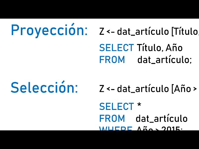 Bases de datos: Proyección y Selección ¿Cómo funciona la sentencia SELECT del lenguaje SQL?