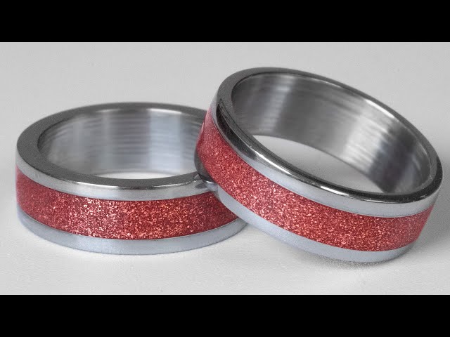 Making Stainless Steel Wedding Rings With Copper Inlay