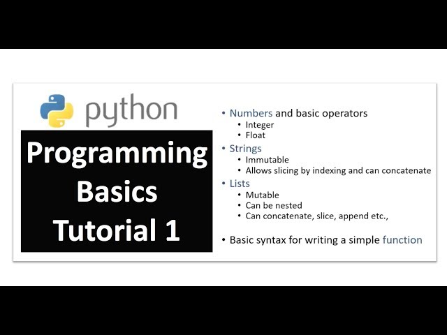 Python Programming Basics Tutorial 1