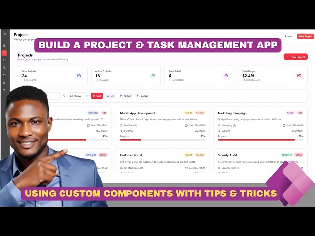 Build a Modern Project Management App in Power Apps | Project Screen | Metrics View 2026