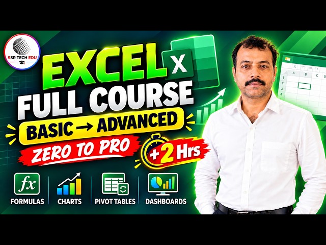 Excel Basic to Advanced Full Course (2+ Hours) | Learn Microsoft Excel | 2026