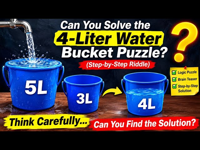 Can You Solve the 4-Liter Water Bucket Puzzle? 💧🧠 | Famous Logic Riddle