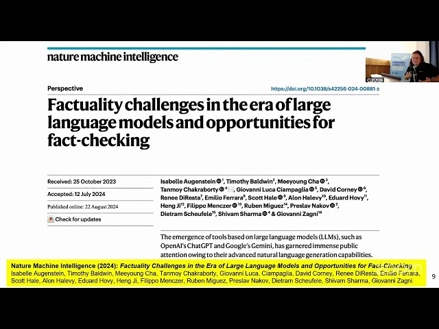 Keynote talk: Factuality Challenges in the Era of Large Language Models - 8.09.2026
