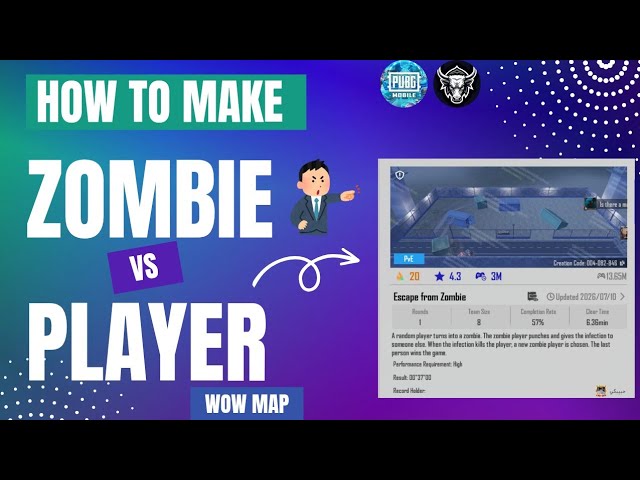 How To Make a Zombie vs Player Wow Map | Most Demanding Map Tutorial | Viral Map | #pubgmwow 