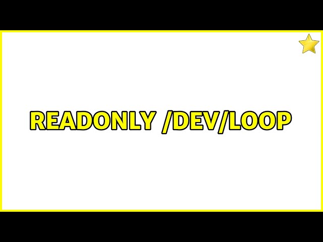 Readonly /dev/loop