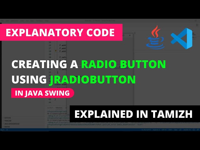 Creating a Radio Button and Grouping it using ButtonGroup | Java Swing | Tamil | Code Screens