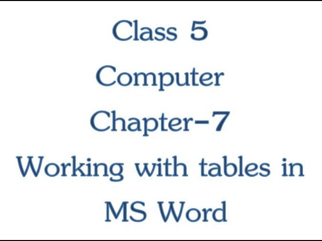 Class 5 computer chapter 7 - 01