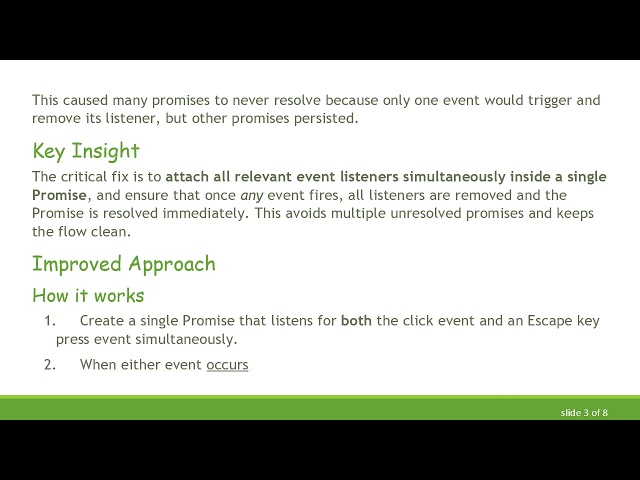Handling Promise.race for Event Listeners in JavaScript Drawing Tools