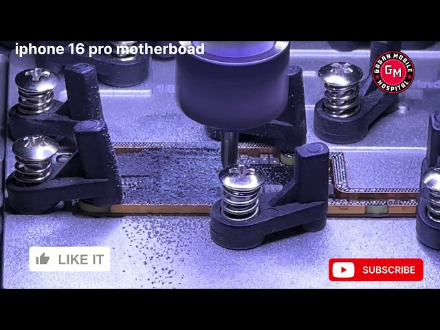 iPhone 16 Pro motherboard swipe￼￼￼￼￼ with the CNC machine. step Watch full video.