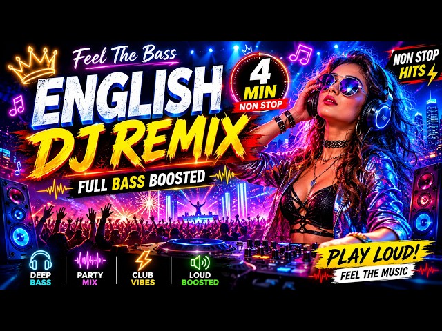 English DJ Remix  Bass Boosted Party Mix 🎧  Nonstop Club Vibes