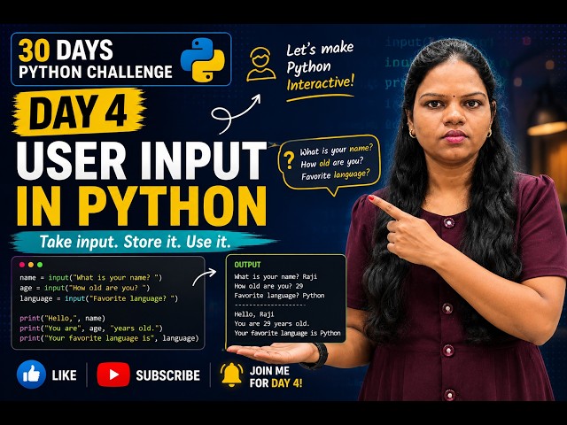 Python Day 4 | User Input & Type Conversion | 30 Days Python Challenge