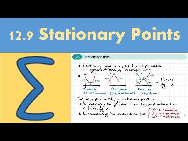 12.9 Stationary points (PURE 1- Chapter 12: Differentiation)