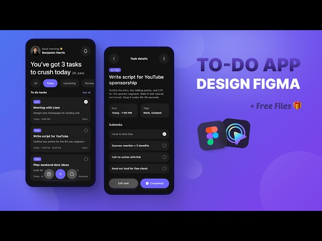 Design a To-Do List App UI in Figma | Dark Mode Mobile App