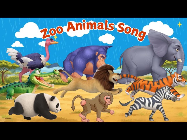 Zoo Animal Sounds Song 🦁 Fun Toddler Animals Learning Song with Joyful Actions 🎵 Best Nursery Rhymes